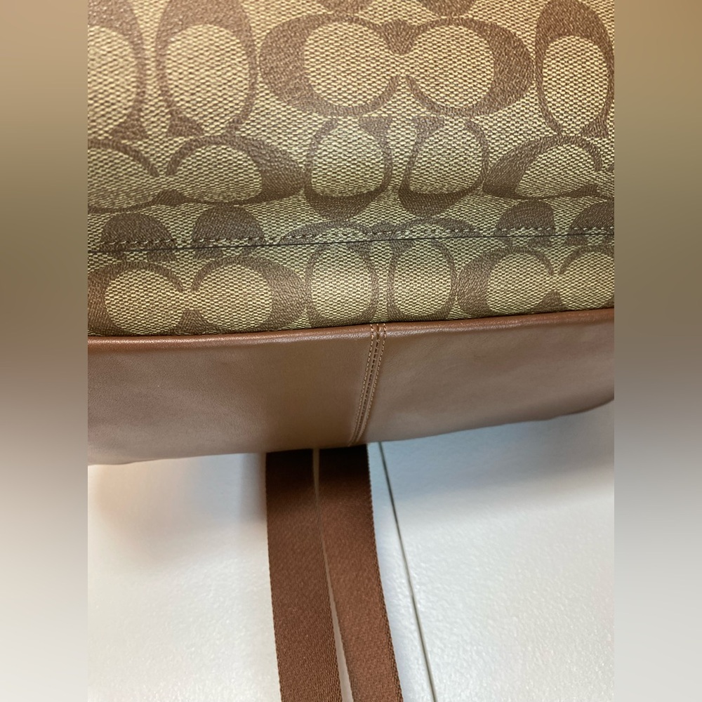 Coach Charlie Signature Brown/Tan Backpack Coated Canvas, Leather & Nylon Unisex - Picture 6 of 12